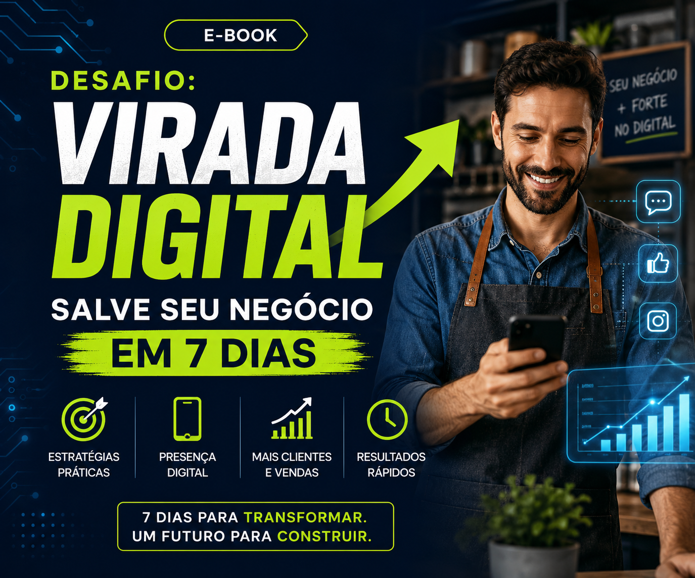 Capa do e-book Desafio: Virada Digital — Salve Seu Negócio em 7 Dias